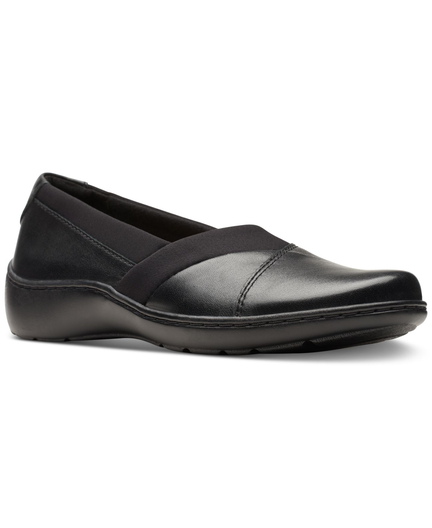 Женские балетки Clarks Cora Charm Slip-On Flats, цвет: Чёрный — фото 1