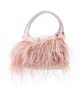 Crystal Handle Feather Pouch