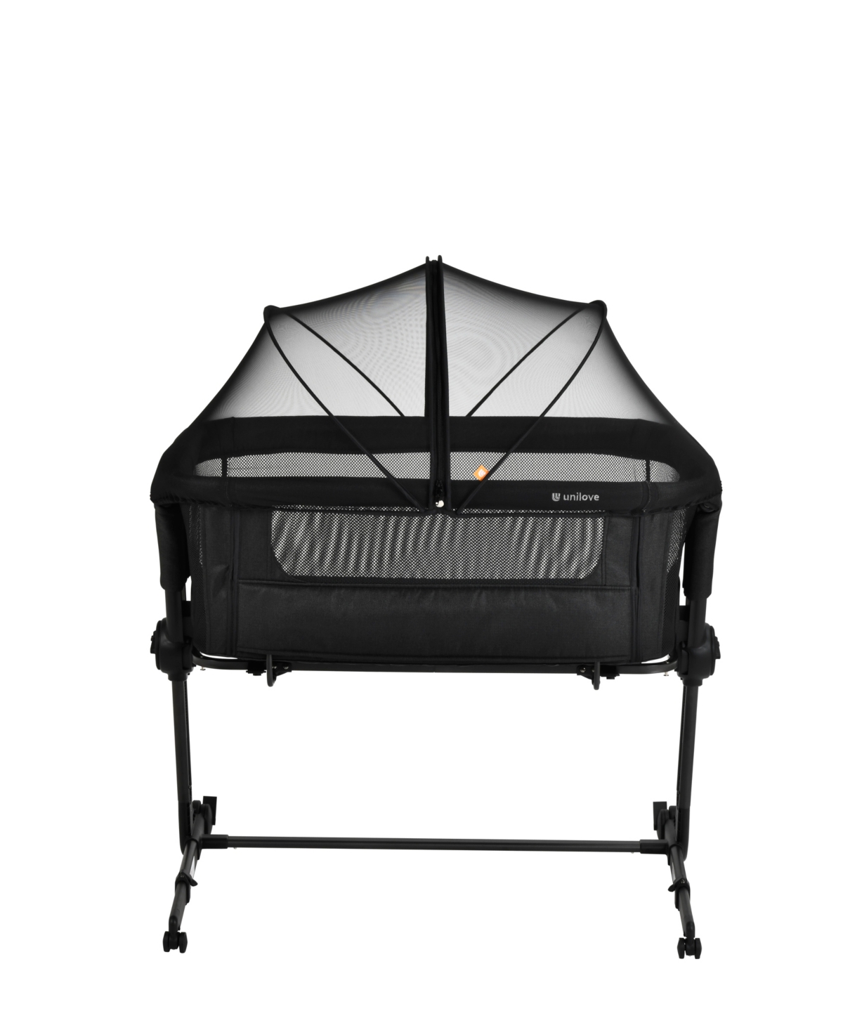 Unilove Hug Me Plus 3-in-1 Bedside Sleeper And Portable Bassinet With Mosquito Net In Midnight Black