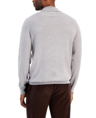 Men's Merino Wool Blend Polo Sweater, Created for Macy's 