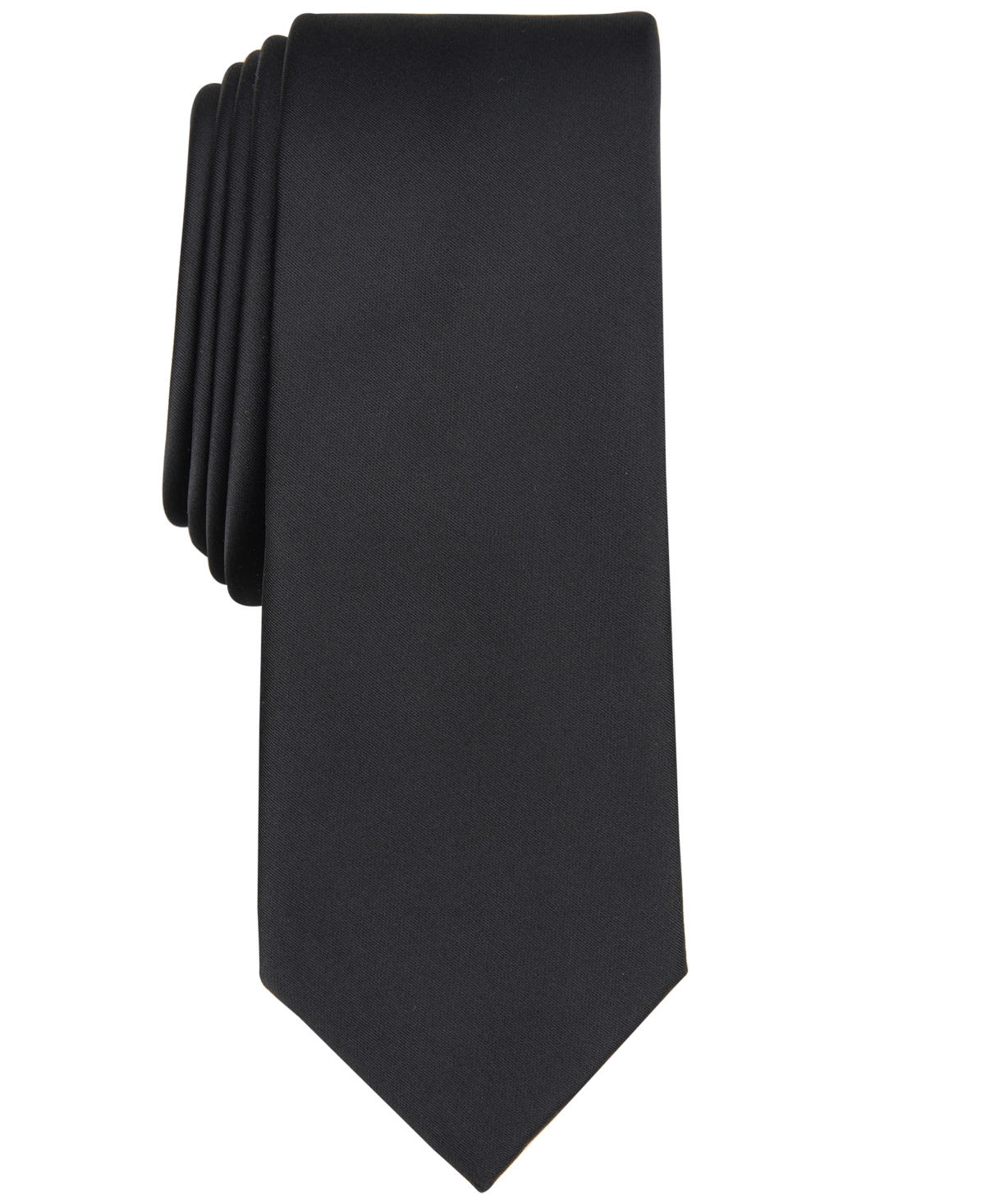 Men's Logan Solid Skinny Tie, Created for Macy's - Dark Navy