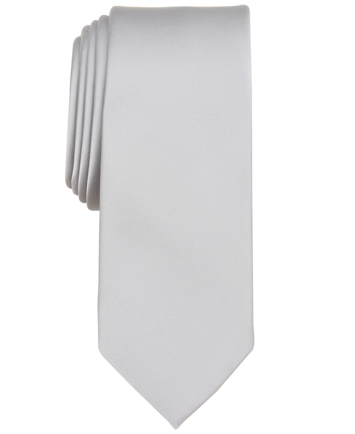 Bar Iii Men's Logan Solid Skinny Tie, Created For Macy's In Silver