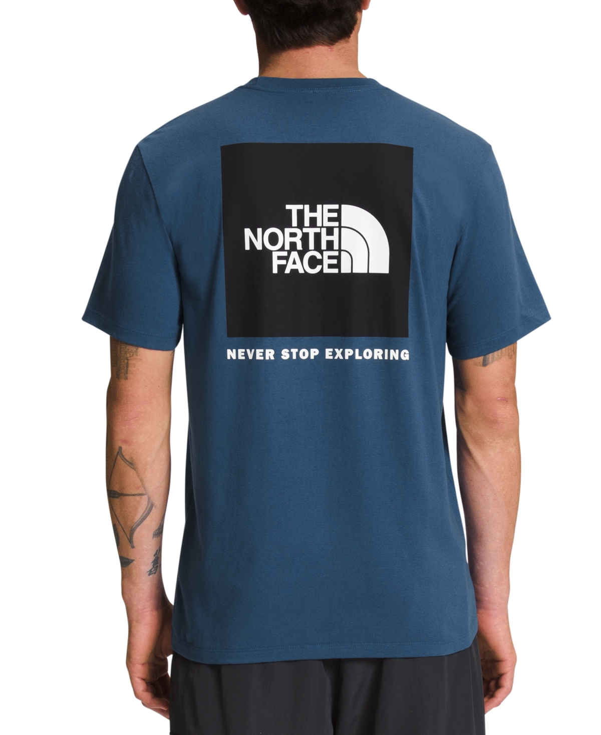 Shop The North Face Men's Box Logo Crewneck Short-sleeve T-shirt In Tnf Medium Gray Heather,black