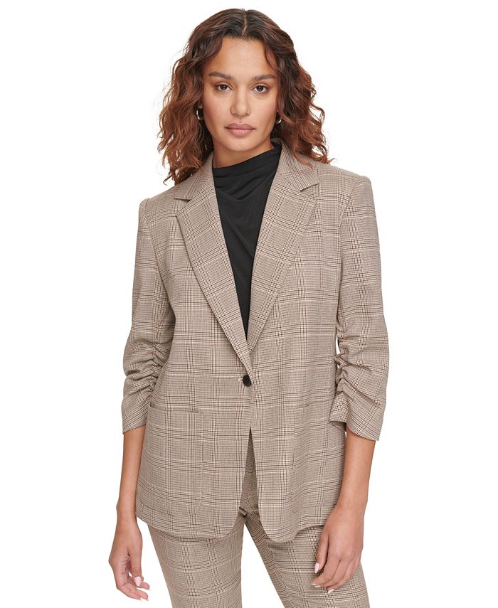 Calvin Klein Women's Single-Button 3/4-Sleeve Jacket - Macy's