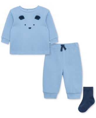 Little Me - Baby Boy 3-Pc. Blue Bear Jogger Top & Bottom Set with Socks