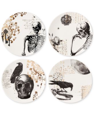 Lenox - Vintage Gold Halloween Dessert Plates, Set of 4