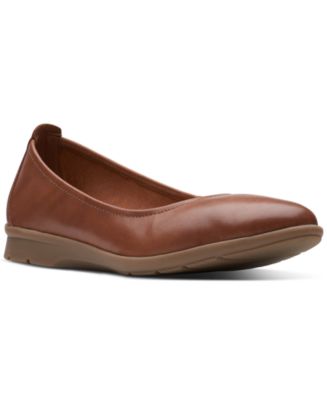 Clarks Women's Jenette Ease Slip On Flats Bronze Size 9 W