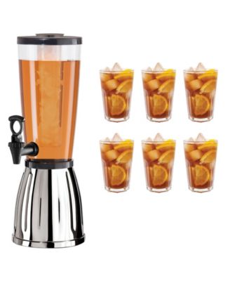 3 Quart Beverage Dispenser with Ice Tube Ez-Pour Spigot