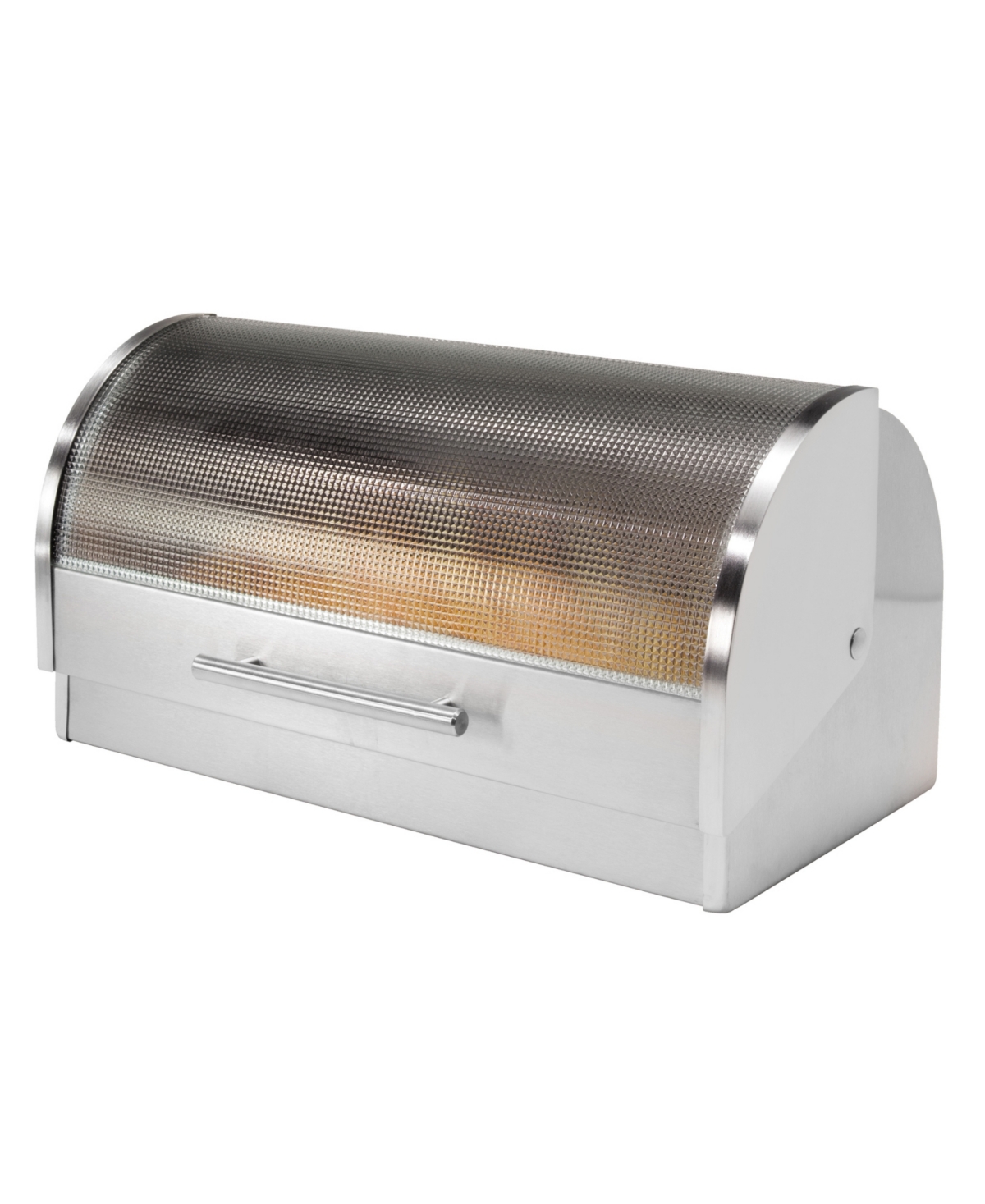 Oggi 8.5" Bread Box With Tempered Glass Lid In Stainless Steel