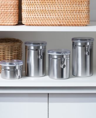 Clamp 4 Piece Canisters with Clear Lids Set