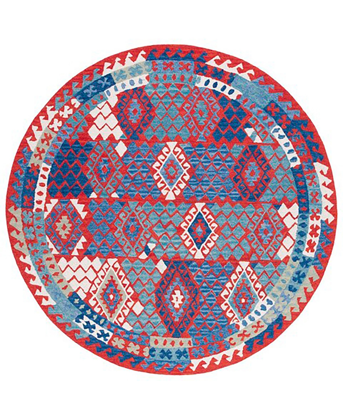 Safavieh Aurora APN412 7' x 7' Round Area Rug - Red, Blue
