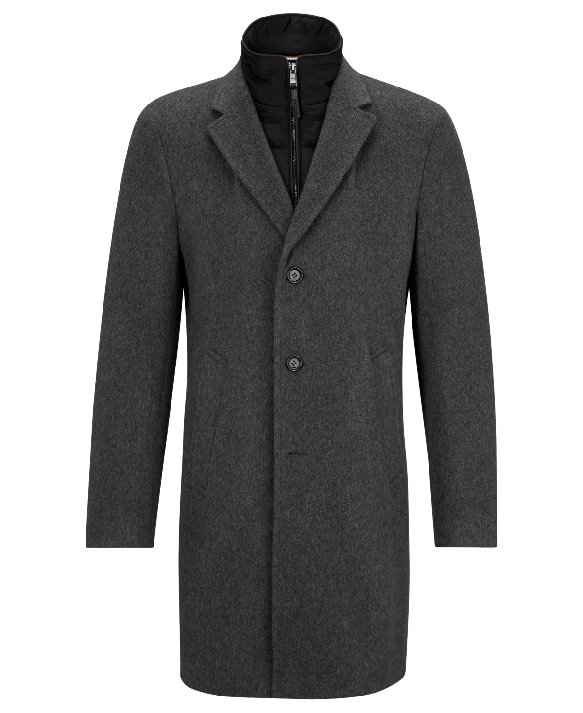 Shop Hugo Boss Boss By  Men's Wool-blend Zip-up Coat In Medium Gray