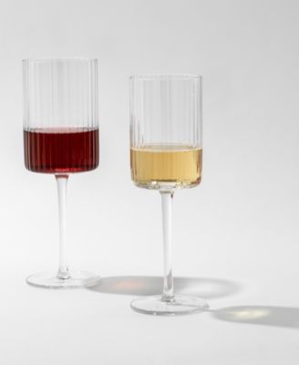 Elle Fluted Red Wine Glasses, Set of 2