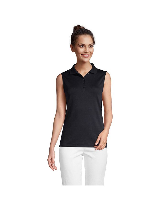 Petite Sleeveless Supima Cotton Polo Shirt