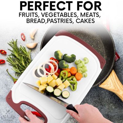 3 Piece Set Non-Slip Kitchen Cutting Board with Juice Groove