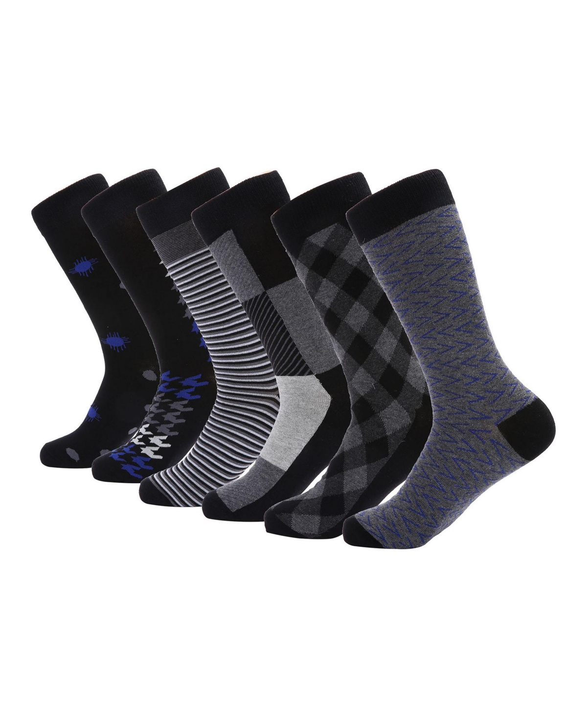 Men's Modern Collection Dress Socks 6 Pack - Midnight