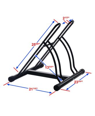 Bike Rack - Dual Bicycle Stand for 2 Mountain, Road, or Kid's Bikes - Indoor or Outdoor Bike Storage - Steel Bike Rack by (Black)