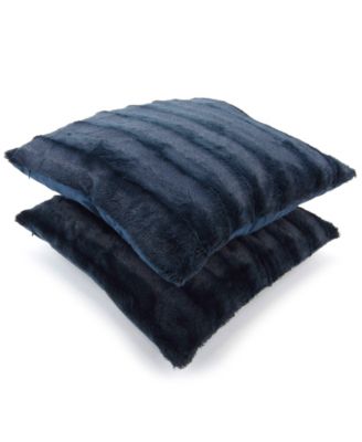Plush Reversible Faux Fur 2-Pack Decorative Pillow, 24 x 24