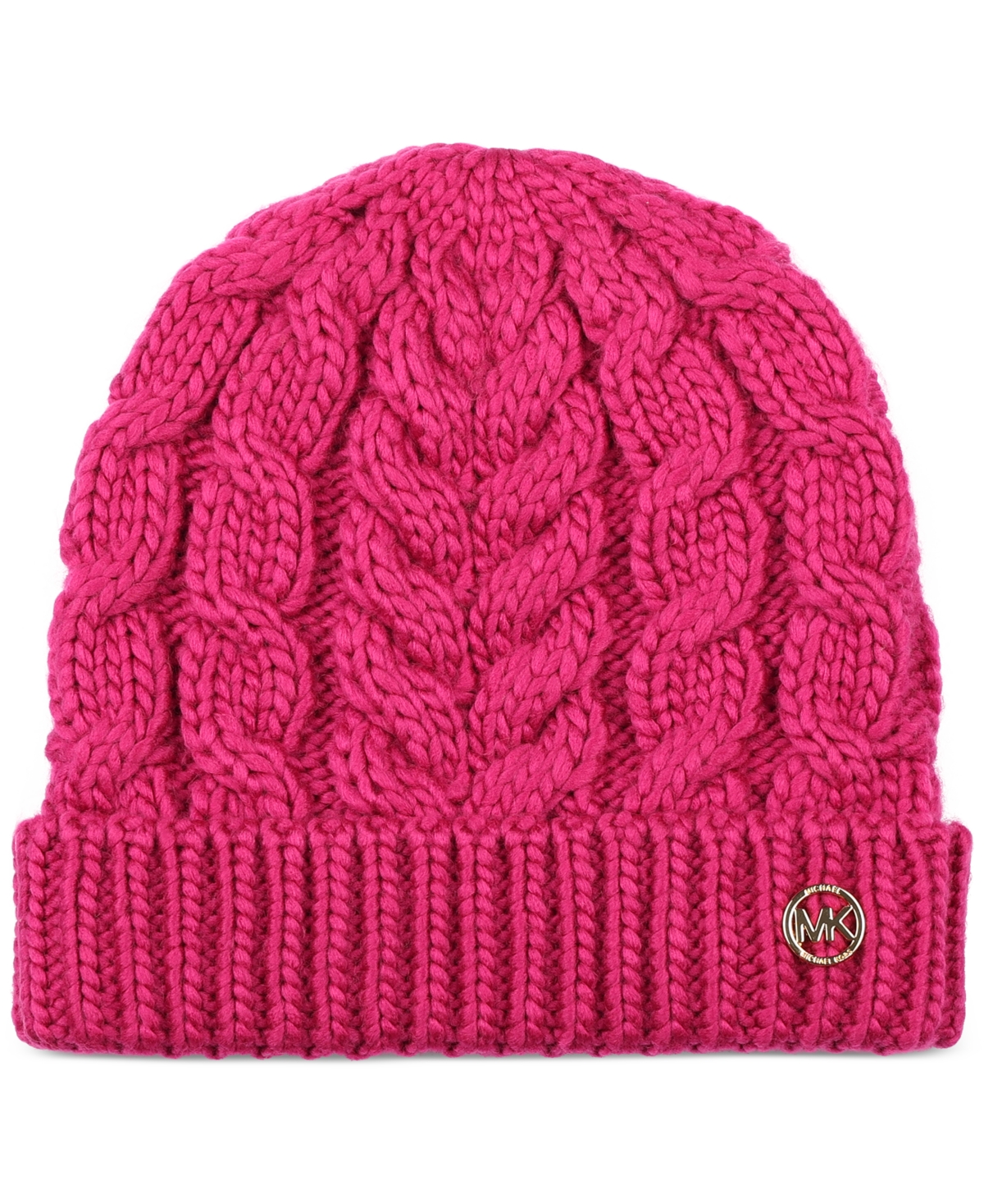 Michael Kors Michael  Women's Moving Cables Knit Hat In Deep Fuchsia