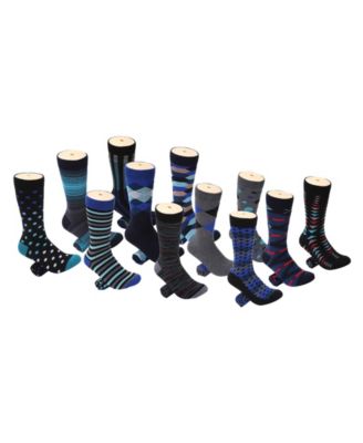 Men's Robust Morning Dress Crew Socks 12 Pack