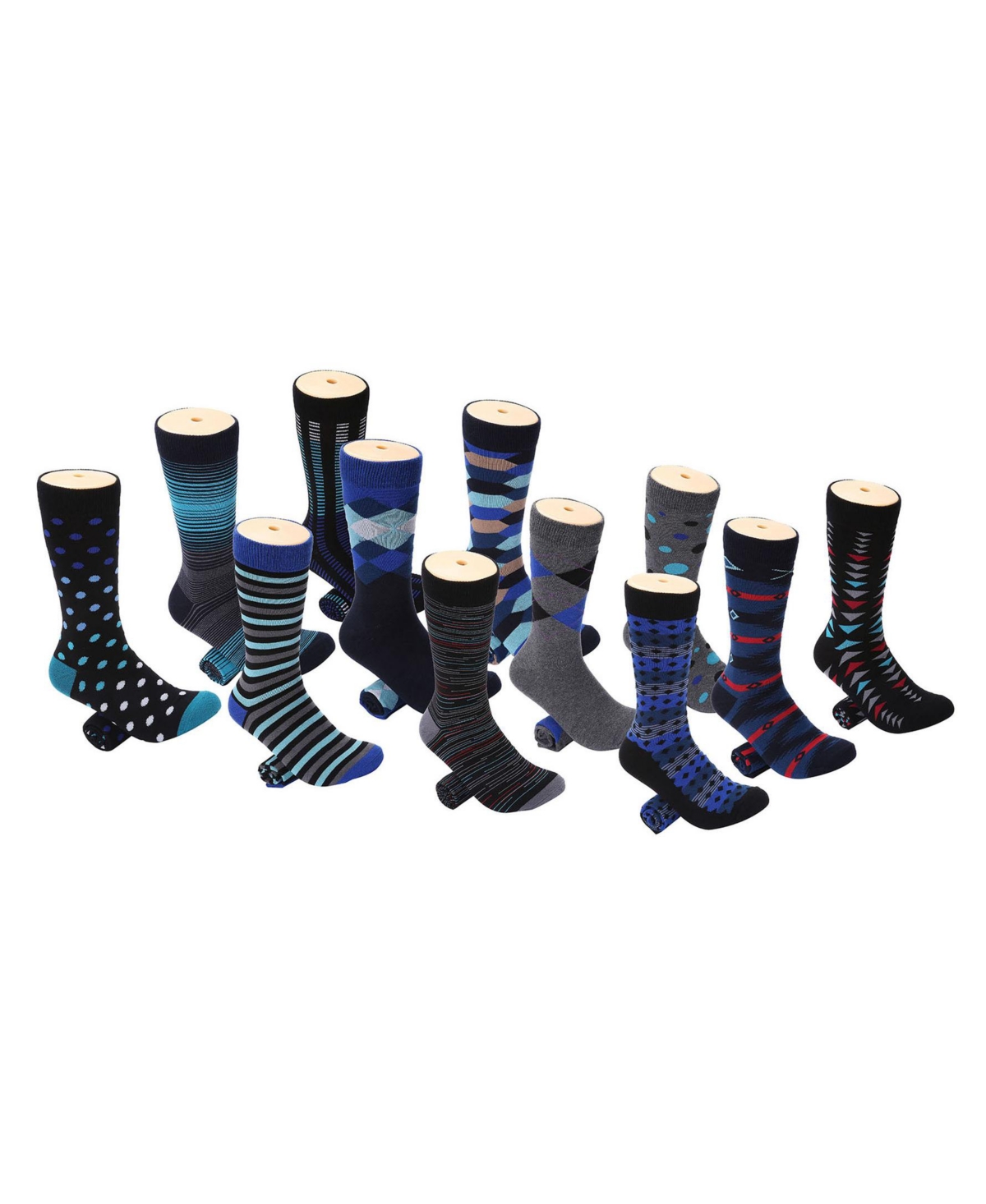 Men's Robust Morning Dress Crew Socks 12 Pack