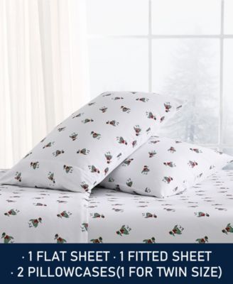 CLOSEOUT! Printed Flannel 4-Pc. Sheet Set, King