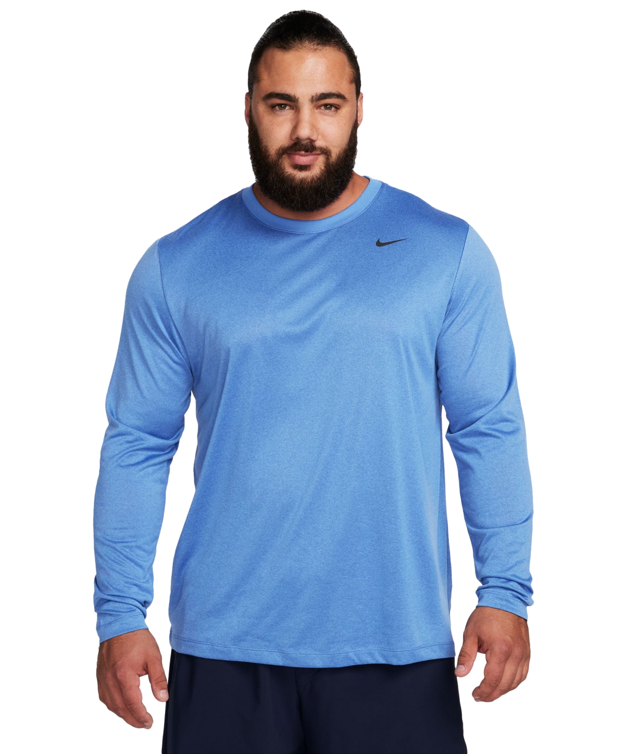 Nike Men's Relaxed-fit Long-sleeve Fitness T-shirt In Game Royal,black