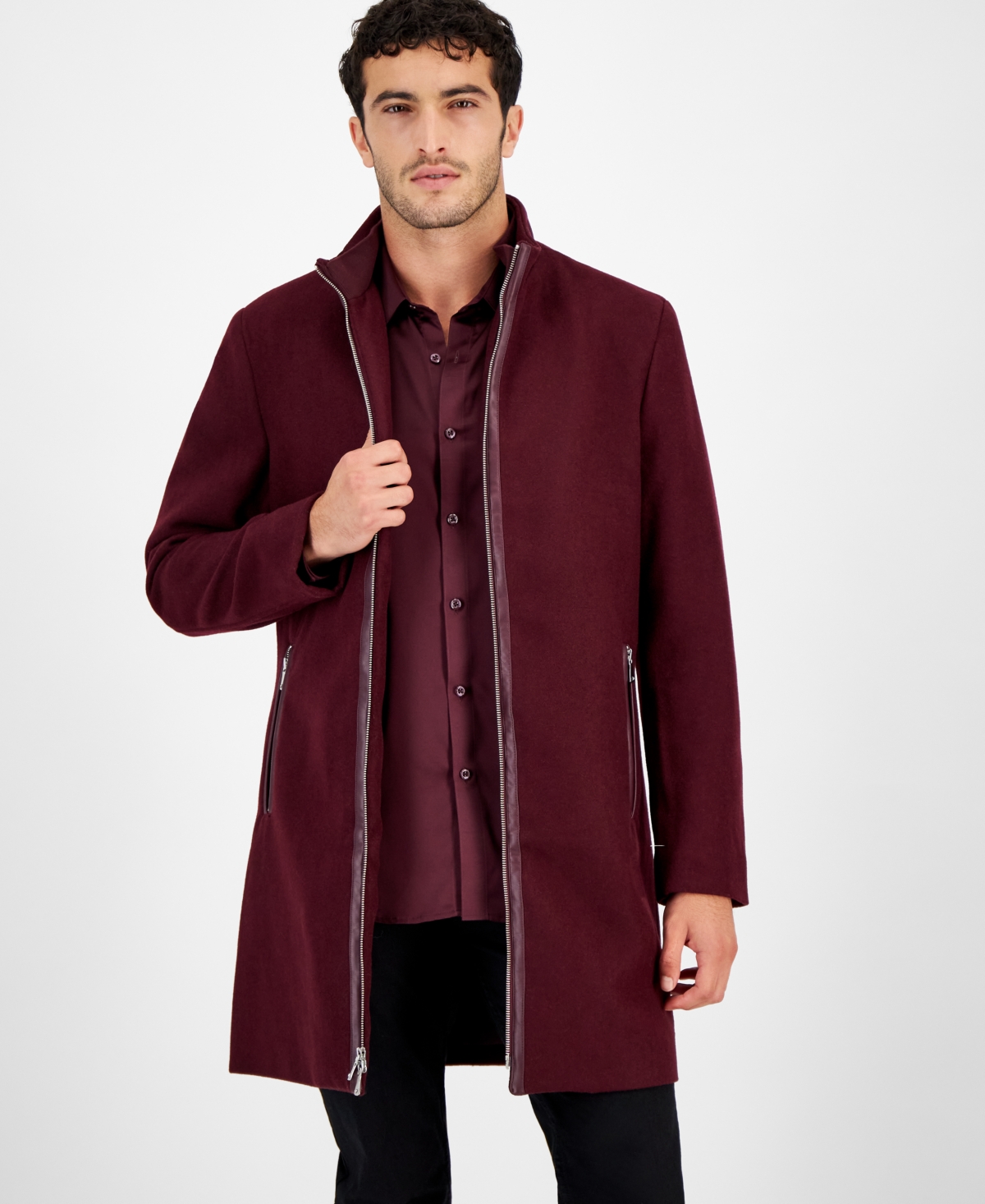 Inc International Concepts Men's Neo Coat, Created For Macy's In Vintage Wine