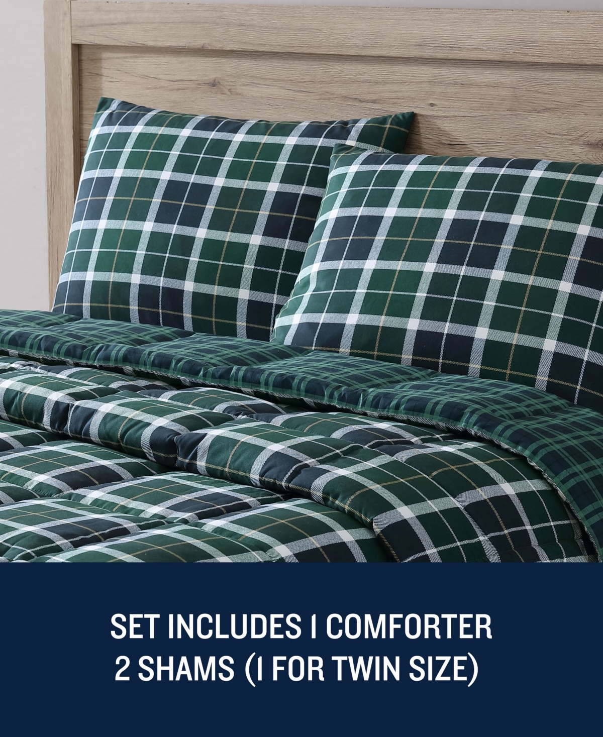 Nautica North Sail Plaid Brushed Microfiber 2 Piece Comforter Set,