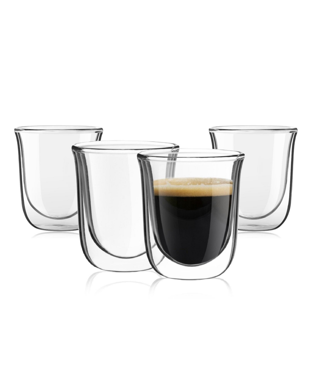 Joyjolt Javaah Double Wall Espresso Glasses - Set Of 4 In Clear