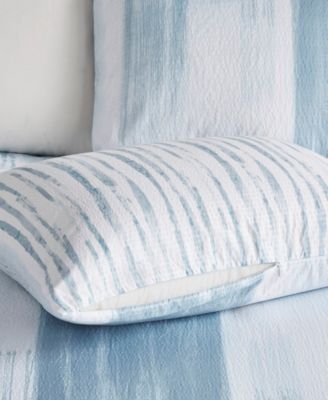 Natori Brush Stroke Oversized Reversible Seersucker 3 Piece Duvet Cover Set, King