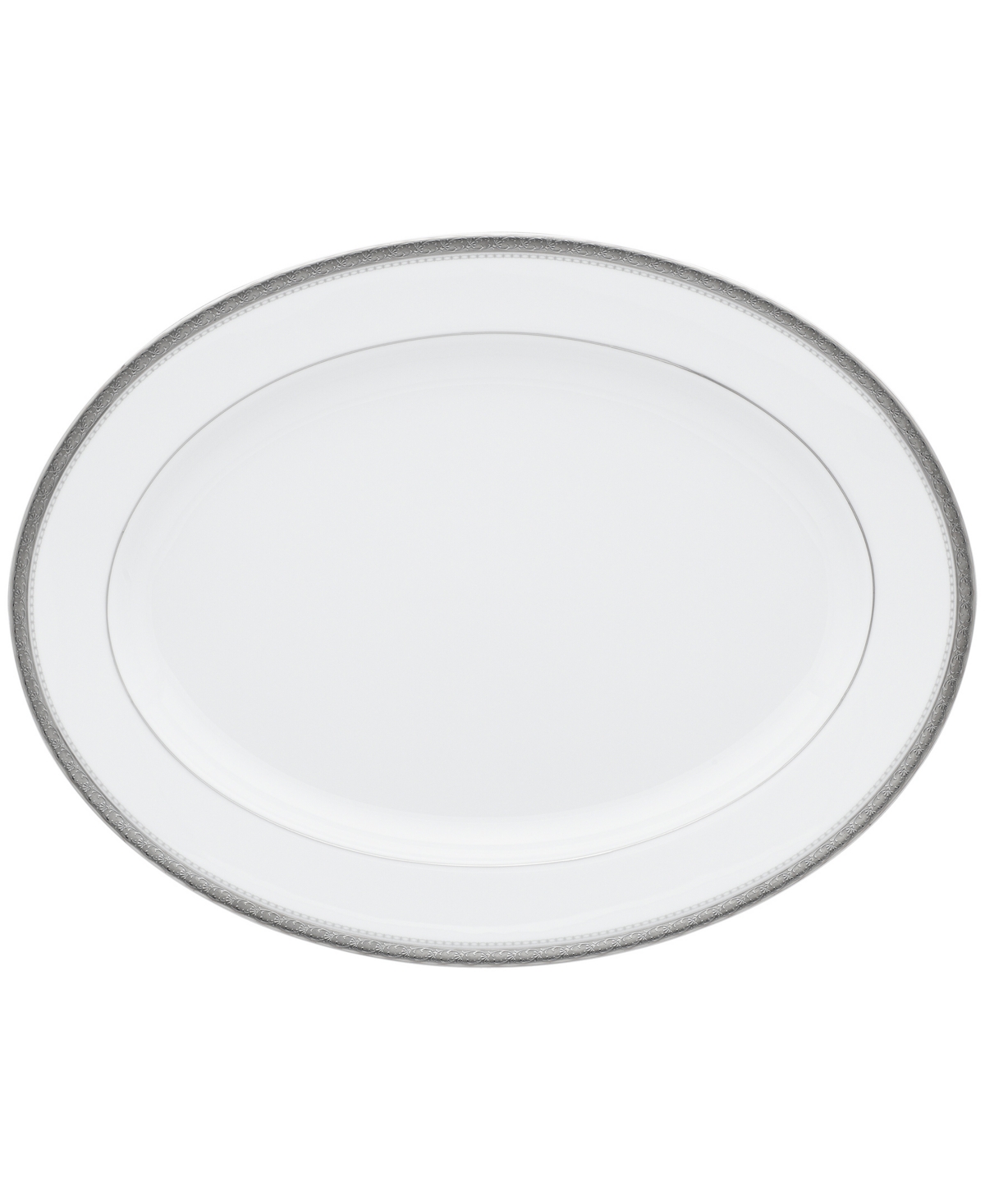 Noritake Charlotta Platinum Oval Platter, 14" In White