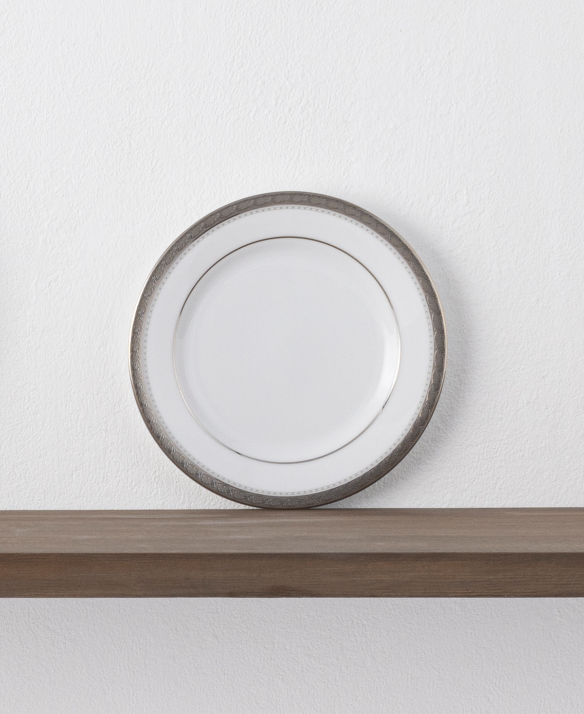 Noritake Charlotta Platinum 4 Piece Bread Butter And Appetizer Plates Set, Service For 4 In Silver