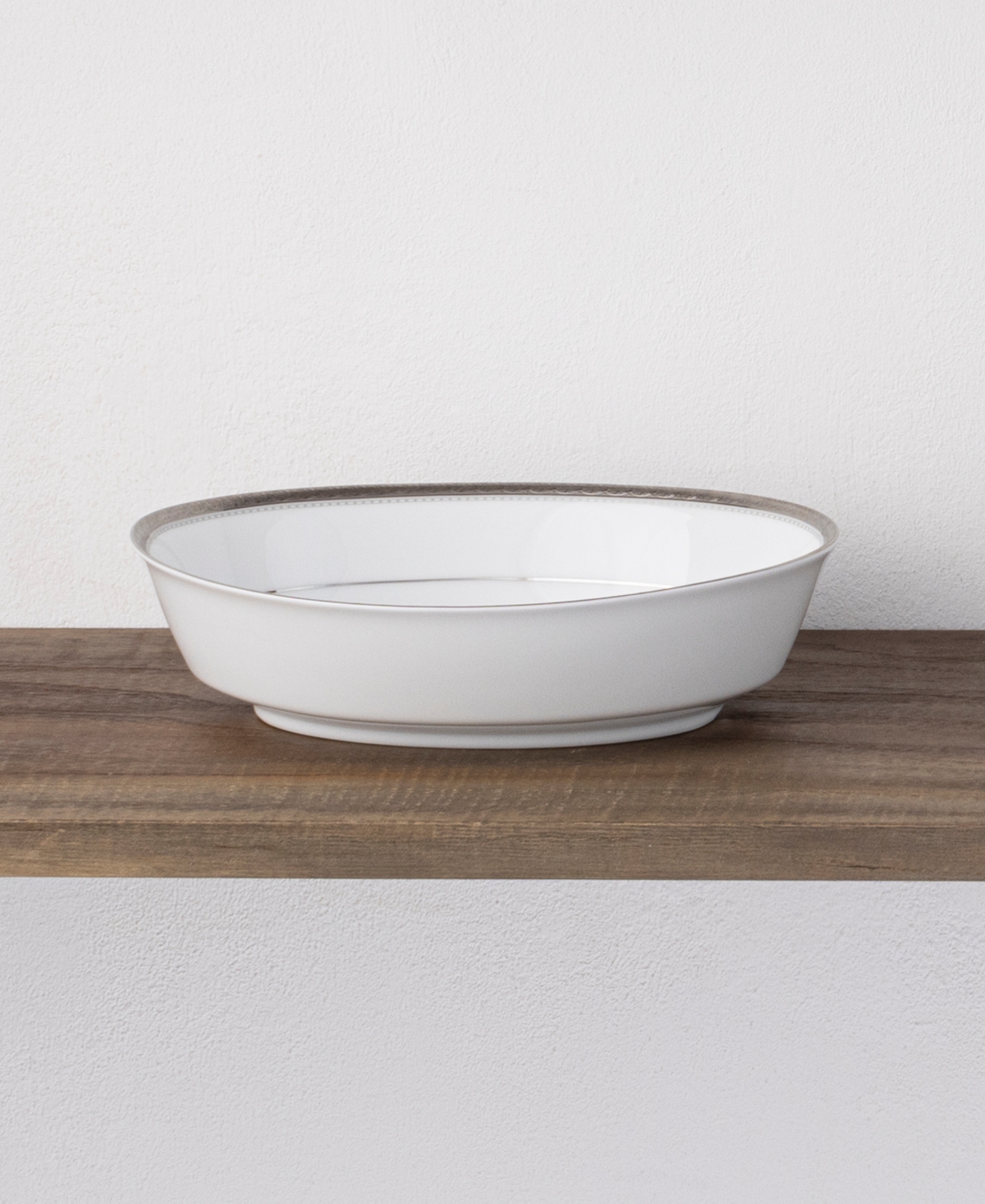 Noritake Charlotta Platinum Oval Vegetable Bowl, 32 oz In Silver