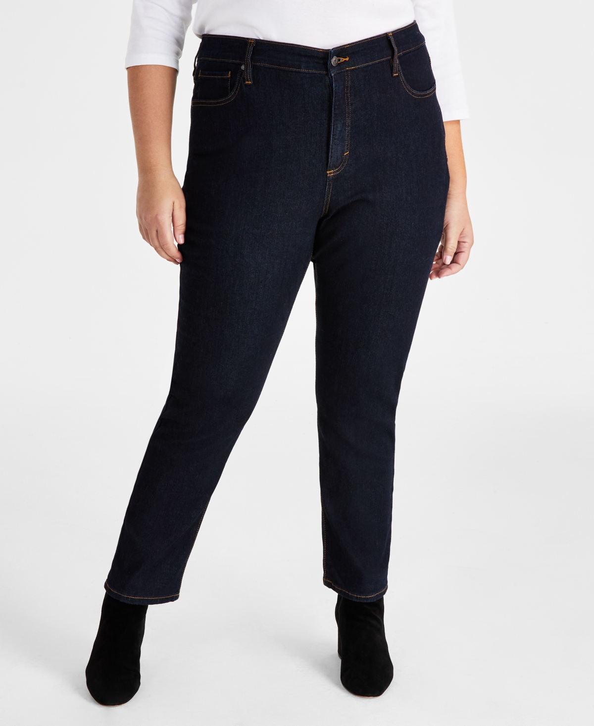 Style & Co Plus Size High-rise Bootcut Jeans, Created For Macy's In Indigo Rinse