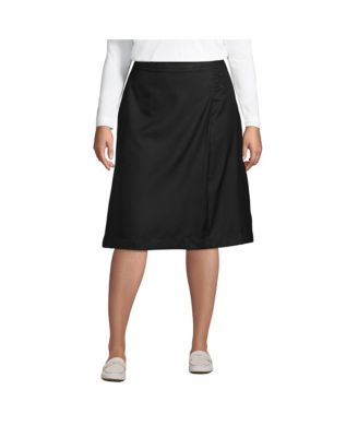 Plus Size School Uniform Solid A-line Skirt Below the Knee