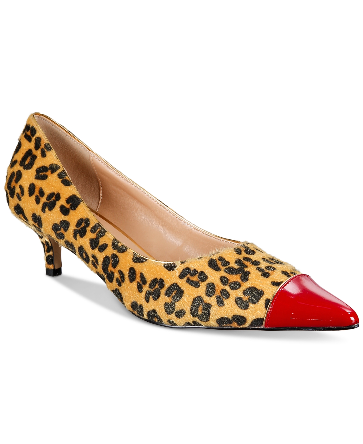 Women's Jacey Luxurious Pointed-Toe Kitten Heel Pumps - Cheetah
