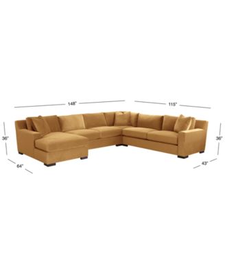 CLOSEOUT! Marristin 148" 4-Pc. Fabric Chaise Sectional, Created for Macy's