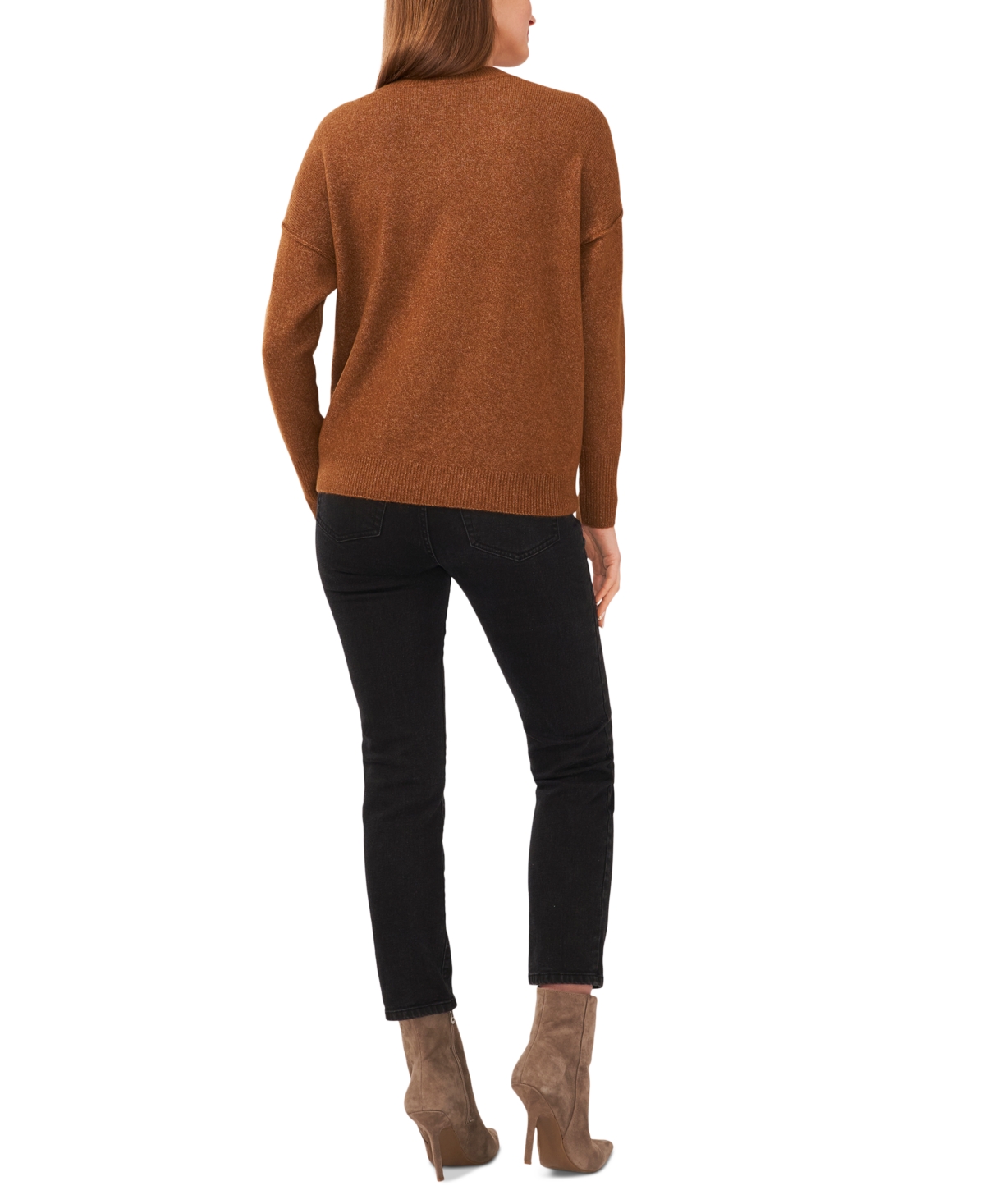 Vince Camuto Women's Cozy Long Sleeve Extend Shoulder Sweater In Brown