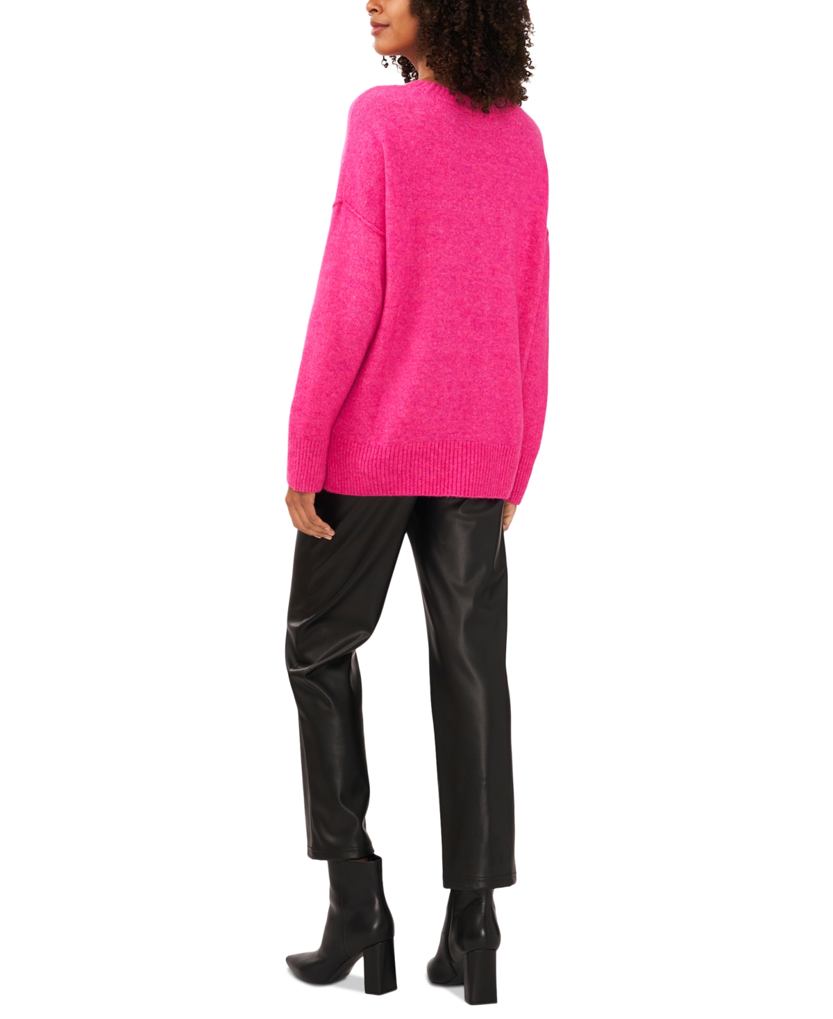 Vince Camuto Cozy Long Sleeve Extend Shoulder Sweater In Pink