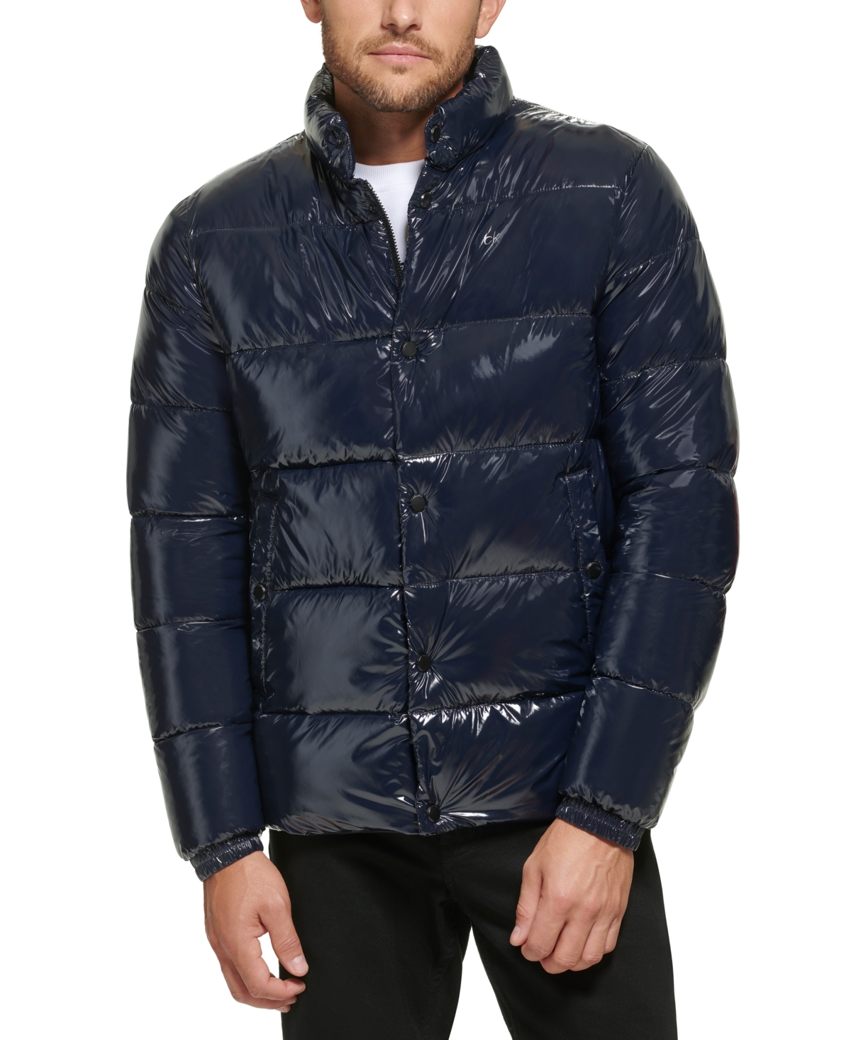 Calvin Klein Men's Quilted Water-resistant Puffer Jacket In True Navy