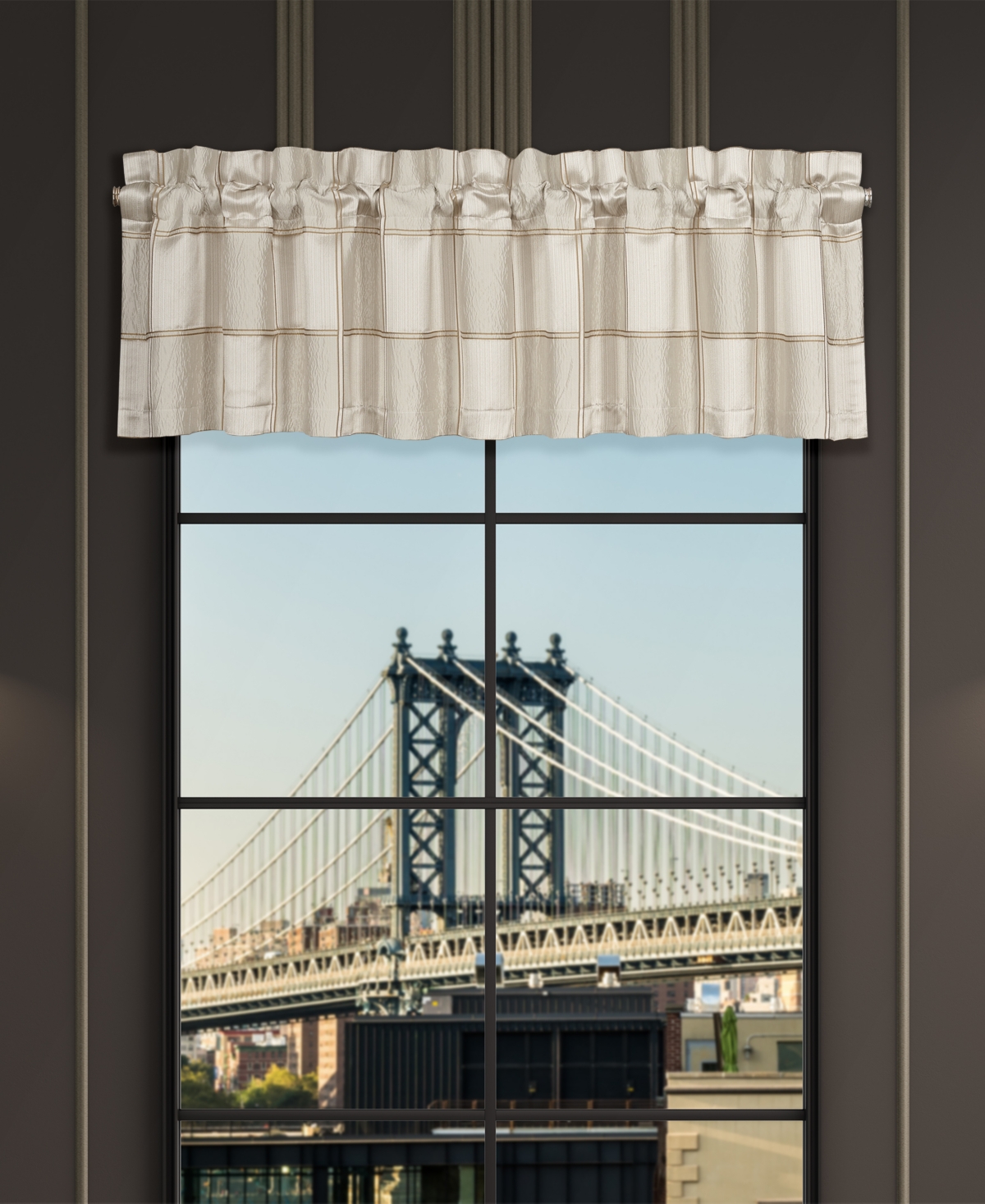 J Queen New York Brando Window Straight Valance In Ivory
