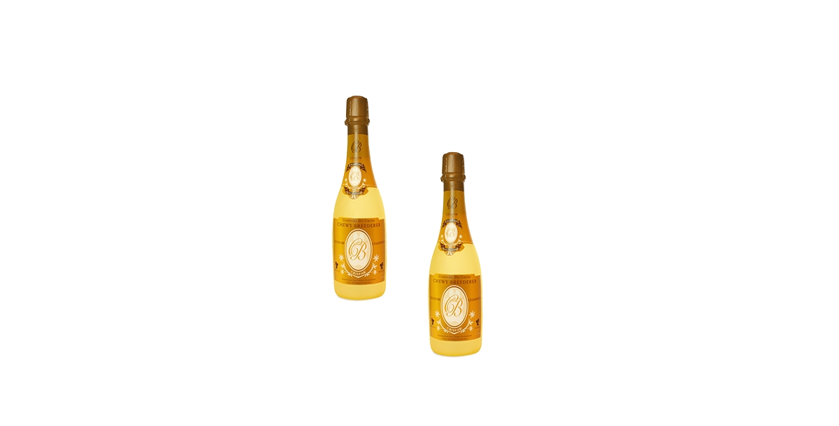 Wine Bottle Crispaw, 2-Pack Dog Toys - Gold
