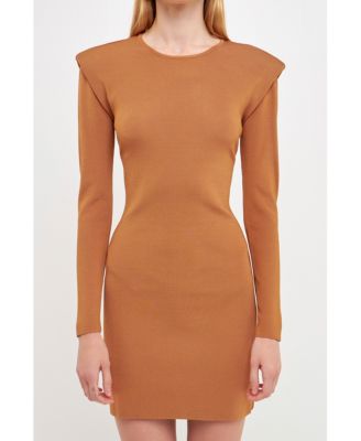 Women's Shoulder Pad Knit Dress