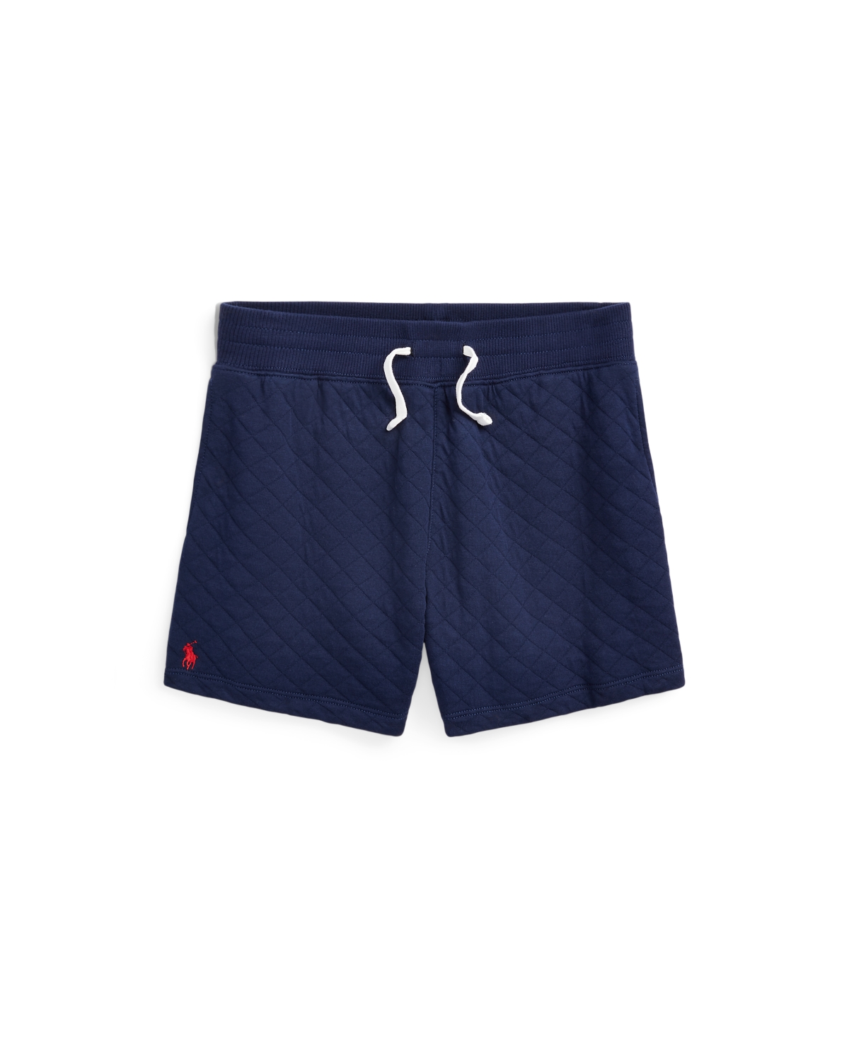 Polo Ralph Lauren Kids' Toddler And Little Girls Quilted Cotton-blend Shorts In Refined Navy With Red