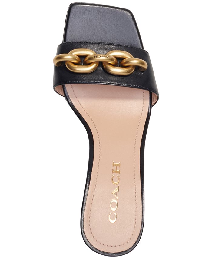 COACH Women's Elsie Chain Trimmed Slide Wedge Sandals - Macy's