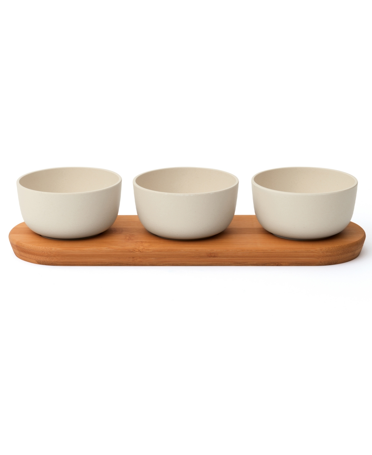 BergHOFF Leo Collection 3 Piece Bowl Set with Bamboo Tray