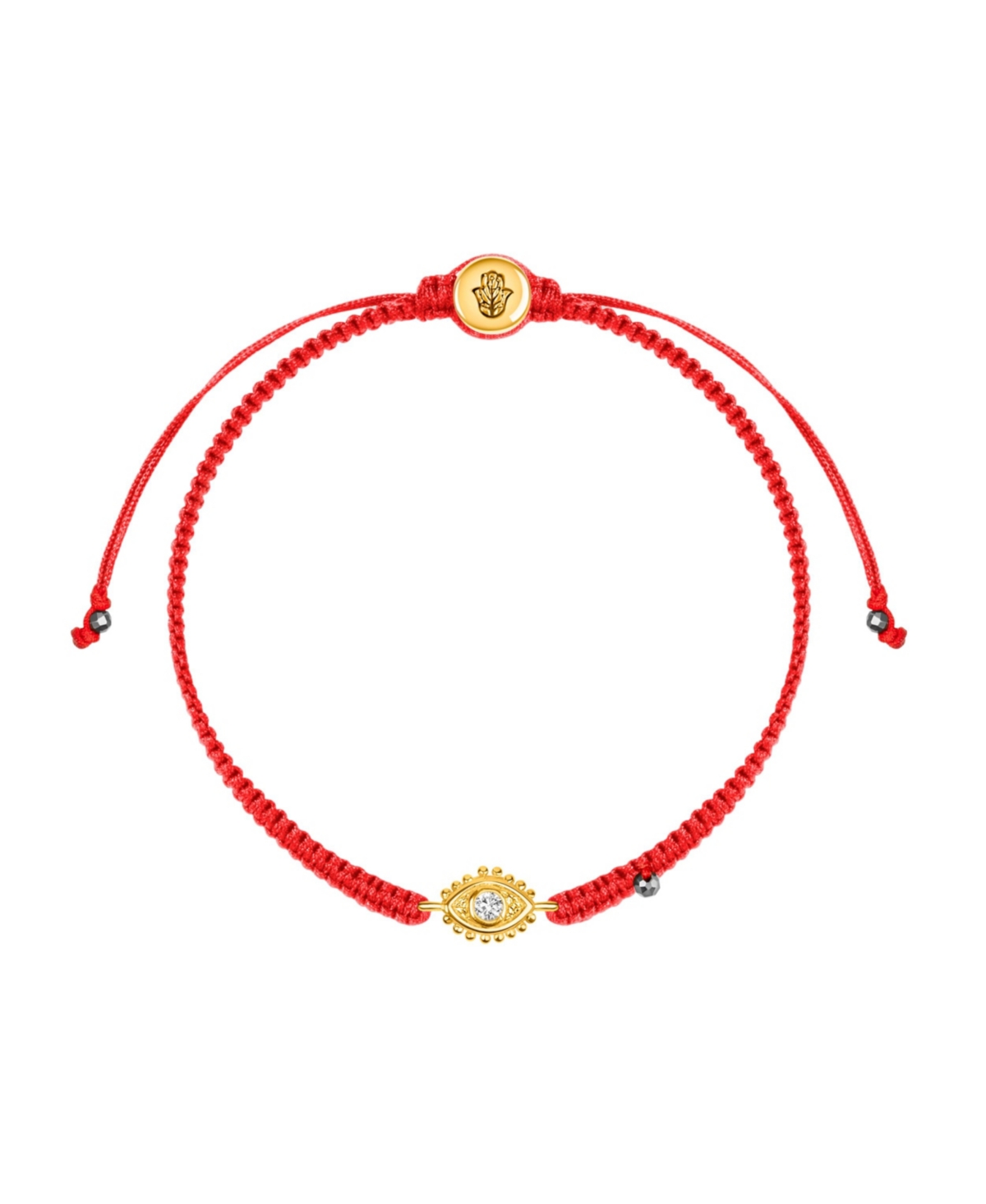 Powerful Protection - Hematite Gold Evil Eye Red String Bracelet - Red/gold