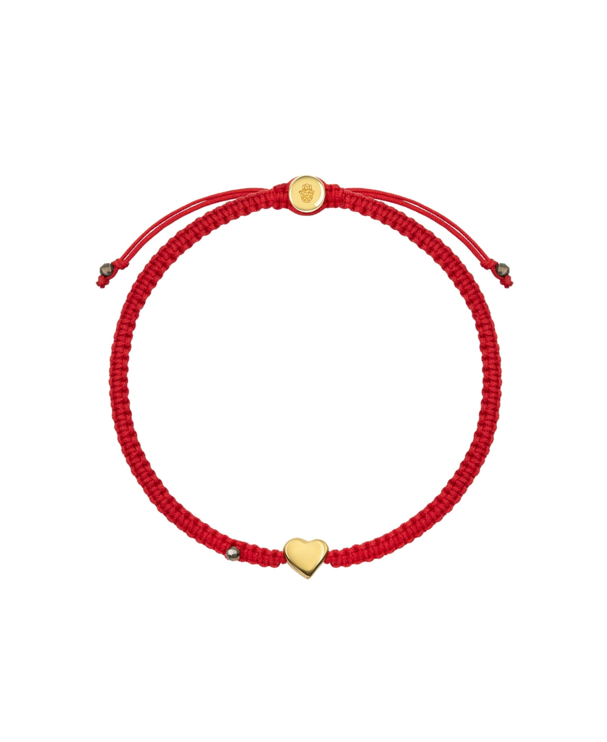 Enchanting Love - Red String Gold Heart Charm Bracelet - Red/gold