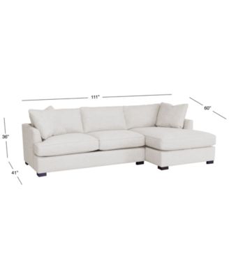 CLOSEOUT! Nightford 111" 2-Pc. Fabric Chaise Sectional, Created for Macy's